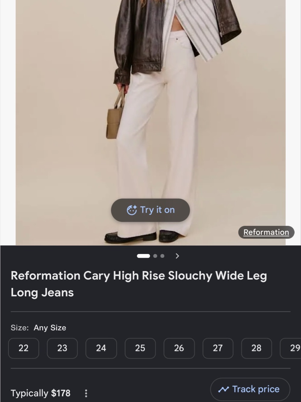 Reformation Cary White High-Rise Wide-Leg Jeans